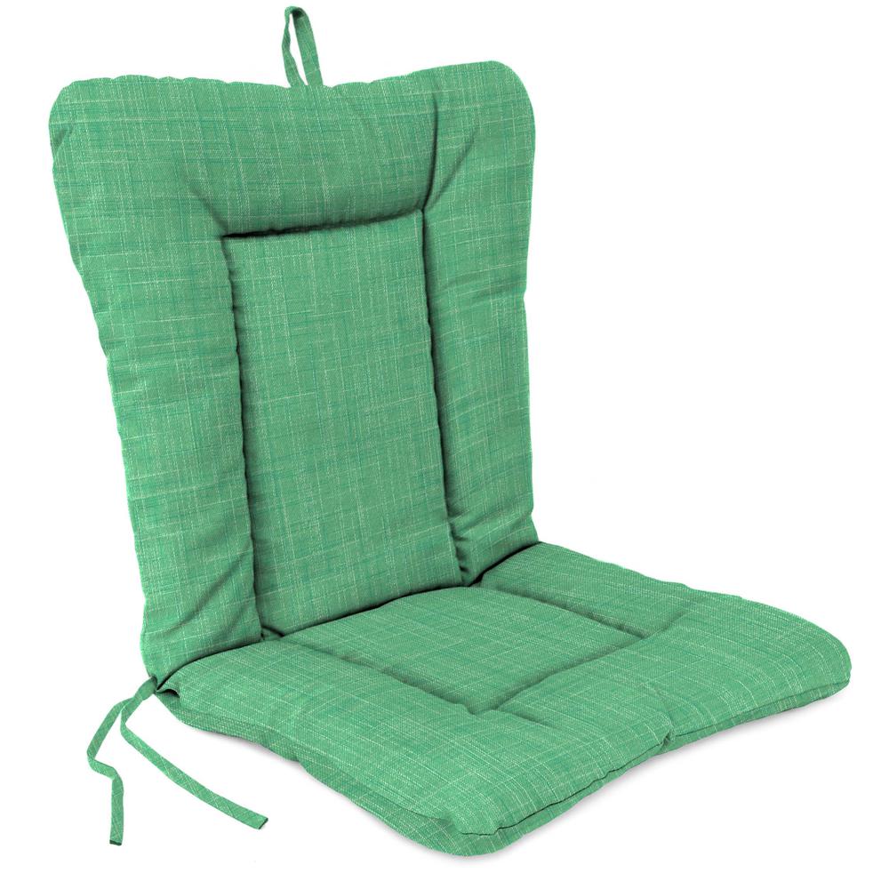 Harlow Dill Green Solid Outdoor Chair Cushion with Ties and Hanger Loop. Picture 1
