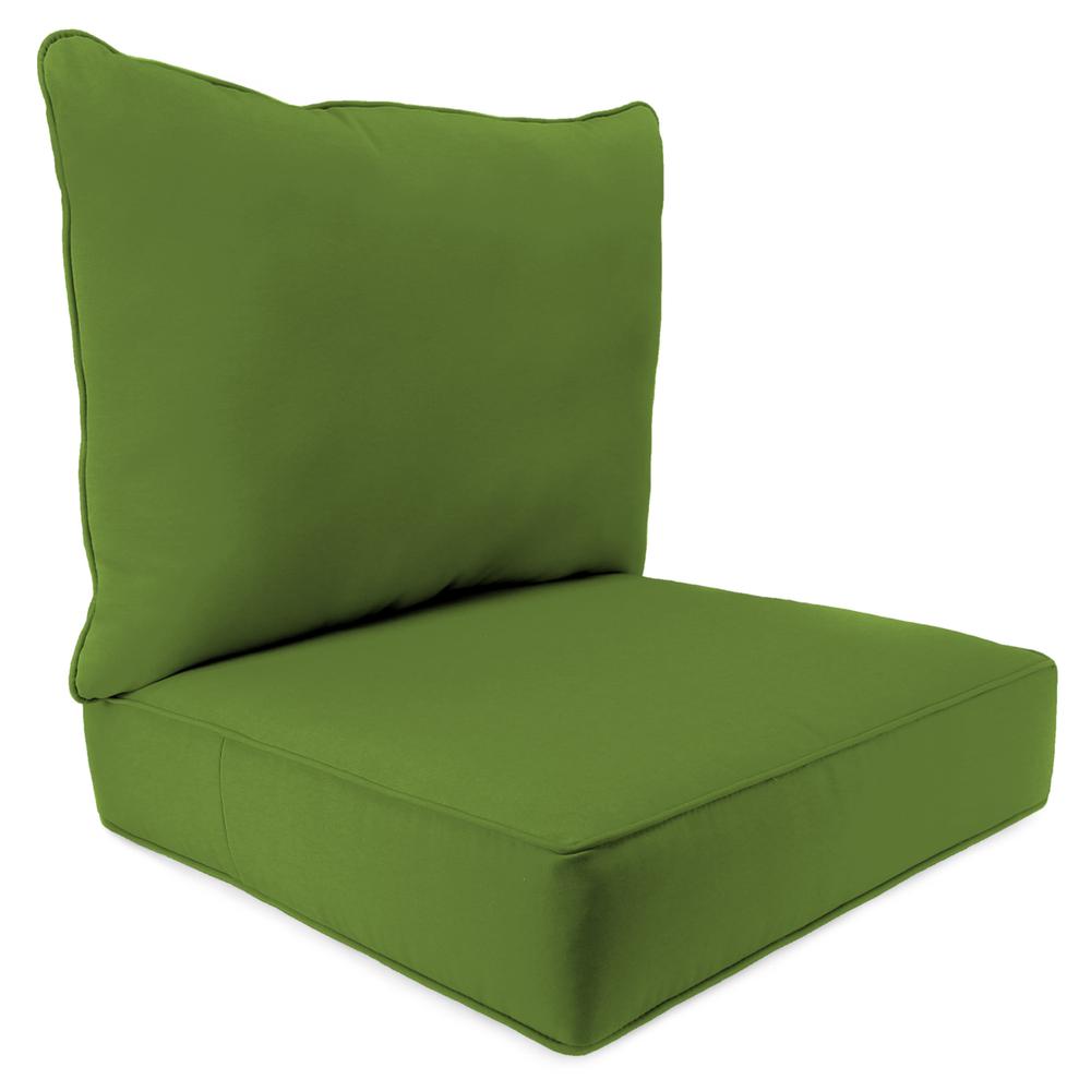Spectrum Cilantro Green Outdoor Chair Seat and Back Cushion Set with Welt. Picture 1
