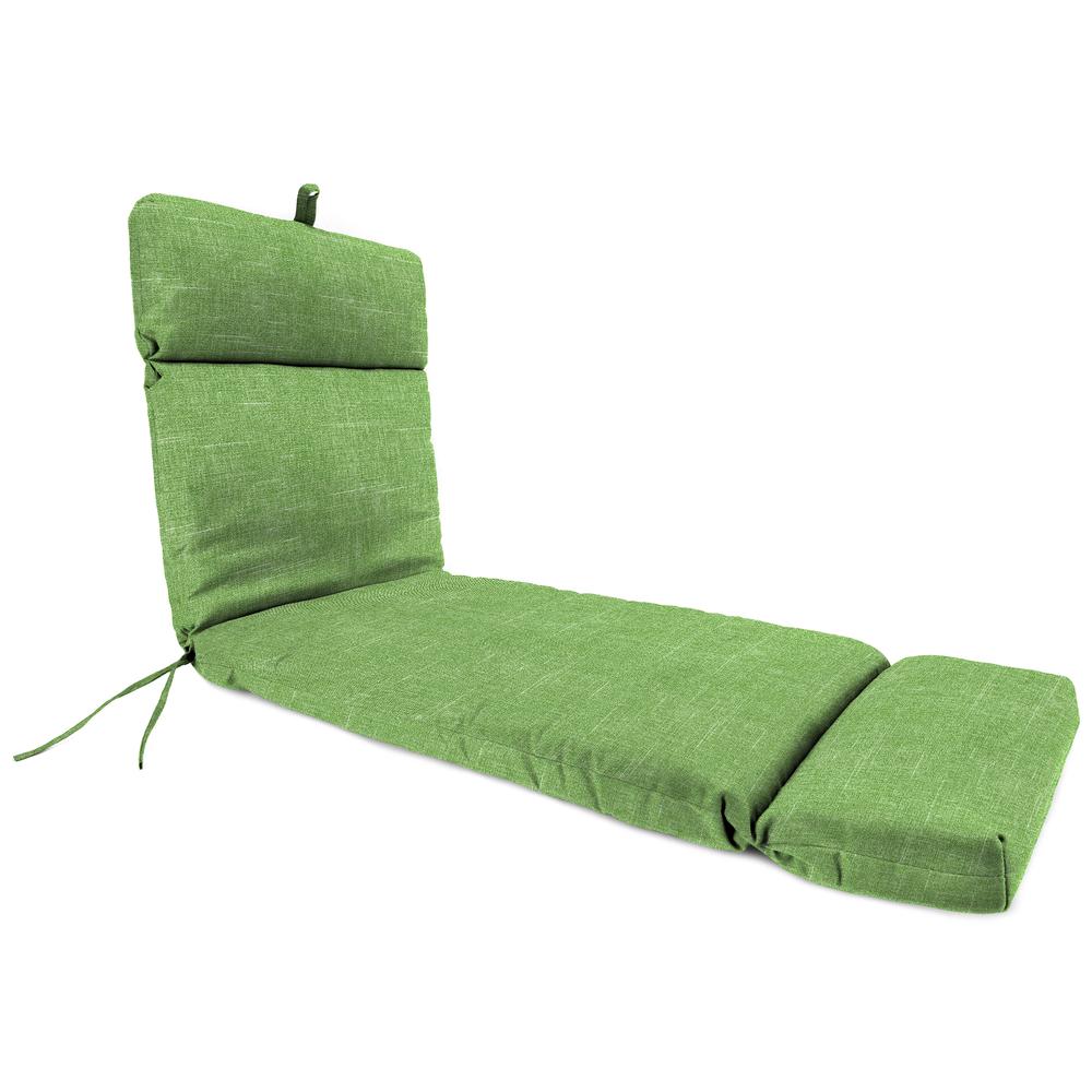 Tory Palm Green Solid Rectangular French Edge Outdoor Cushion with Ties. Picture 1