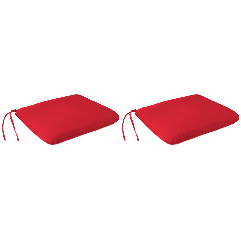 Outdoor  Seat Cushion, 2-Pack, Red color. Picture 1