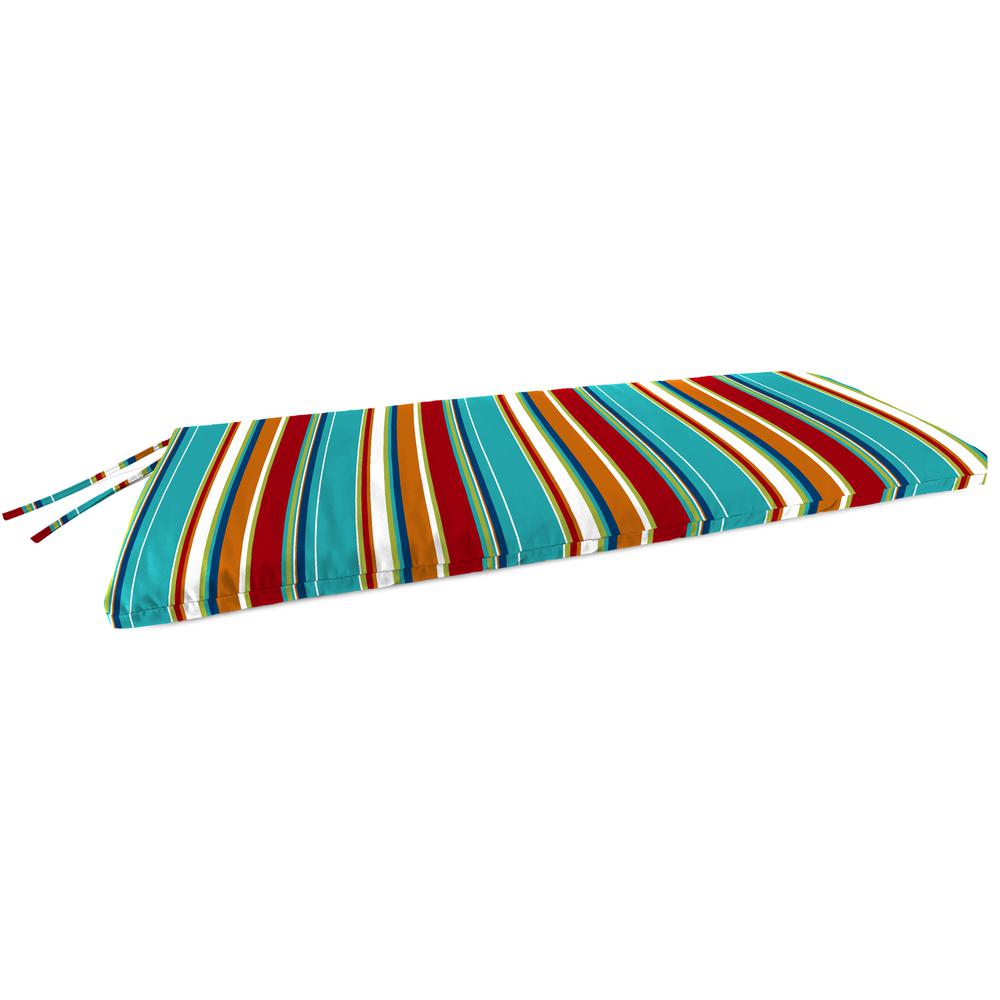 Covert Fiesta Multi Stripe Outdoor Settee Swing Bench Cushion with Ties. Picture 1