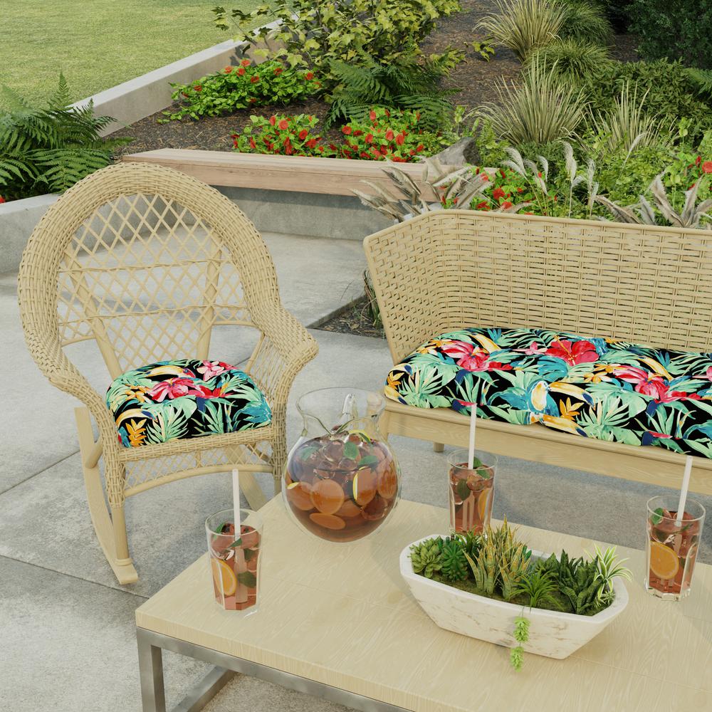 Rani Citrus Black Tropical Tufted Outdoor Seat Cushion (2-Pack). Picture 3