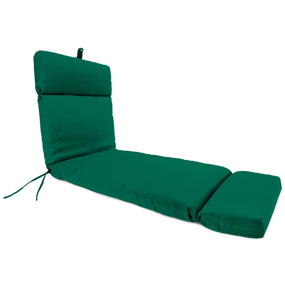 Sunbrella Forest Green Solid Rectangular French Edge Outdoor Cushion with Ties. Picture 1