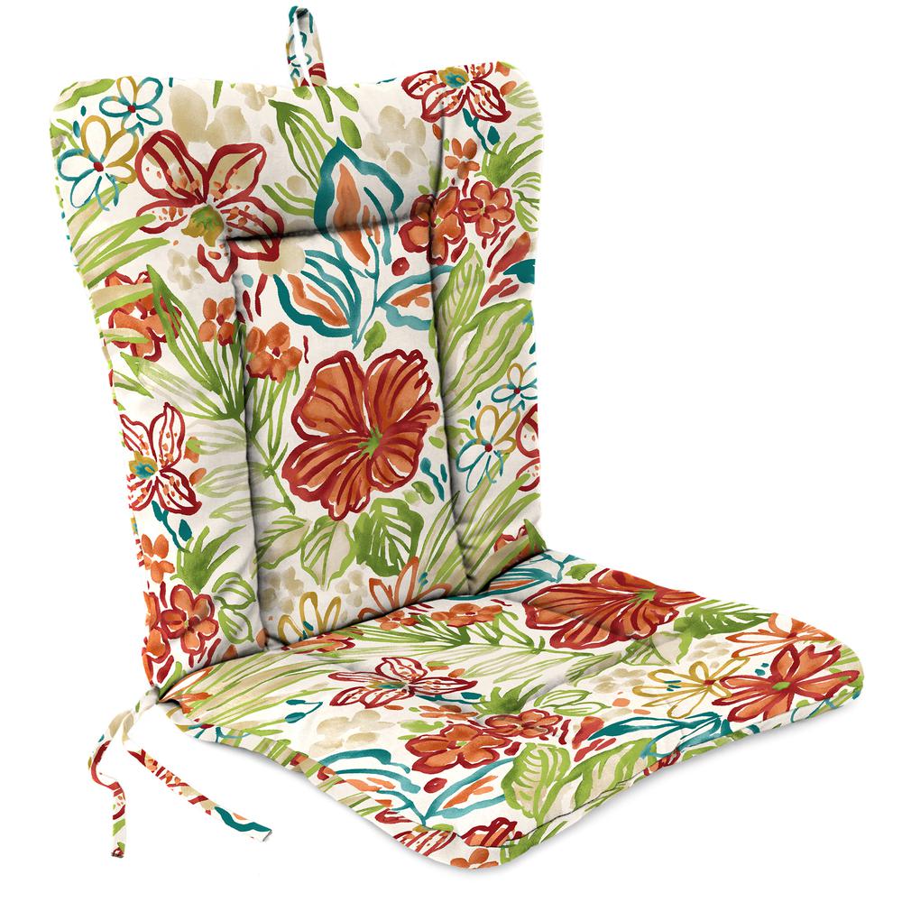 Valeda Breeze Multi Floral Outdoor Chair Cushion with Ties and Hanger Loop. Picture 1