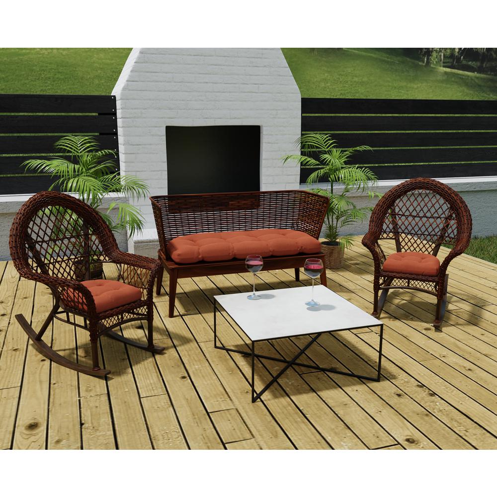 3-Piece McHusk Brick Red Solid Tufted Outdoor Cushion Set. Picture 3