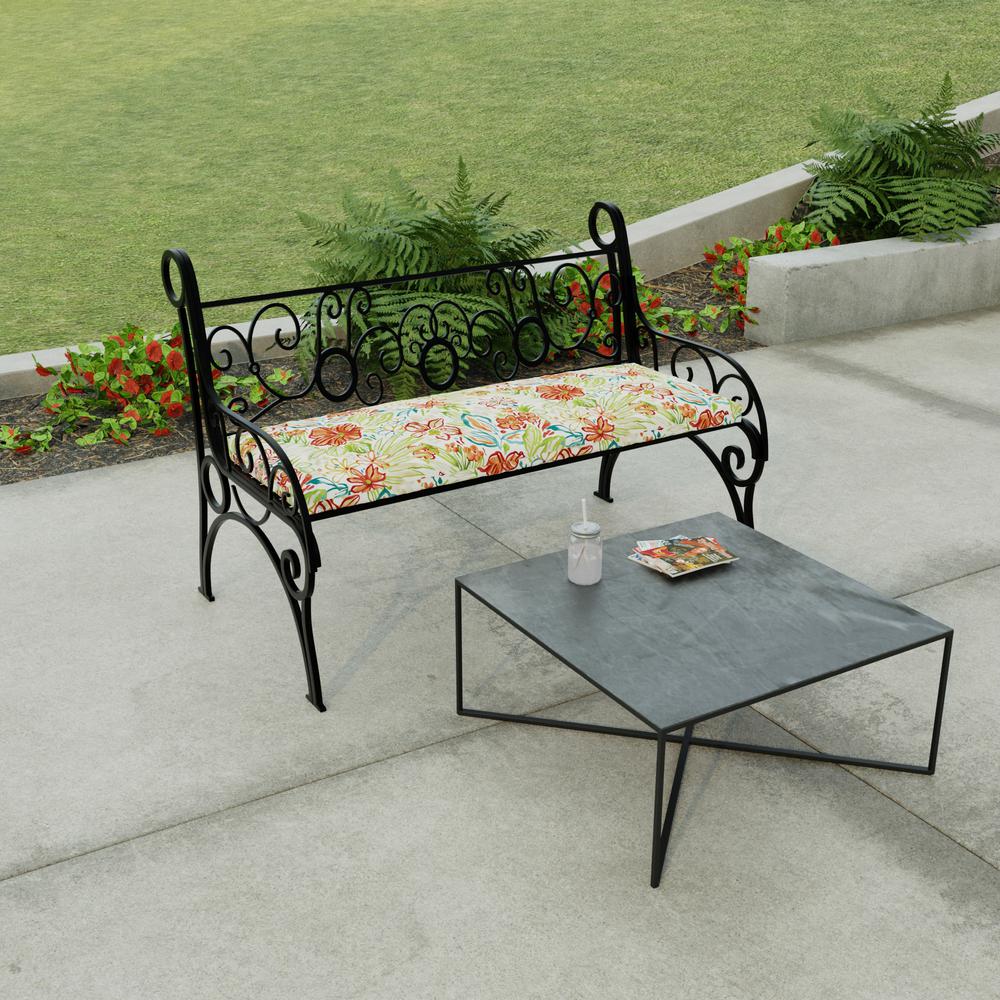 Valeda Breeze Multi Floral Outdoor Settee Swing Bench Cushion with Ties. Picture 3