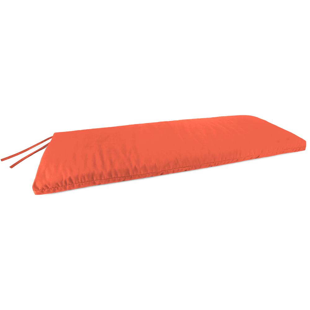 Sunbrella Melon Orange Solid Outdoor Settee Swing Bench Cushion with Ties. Picture 1