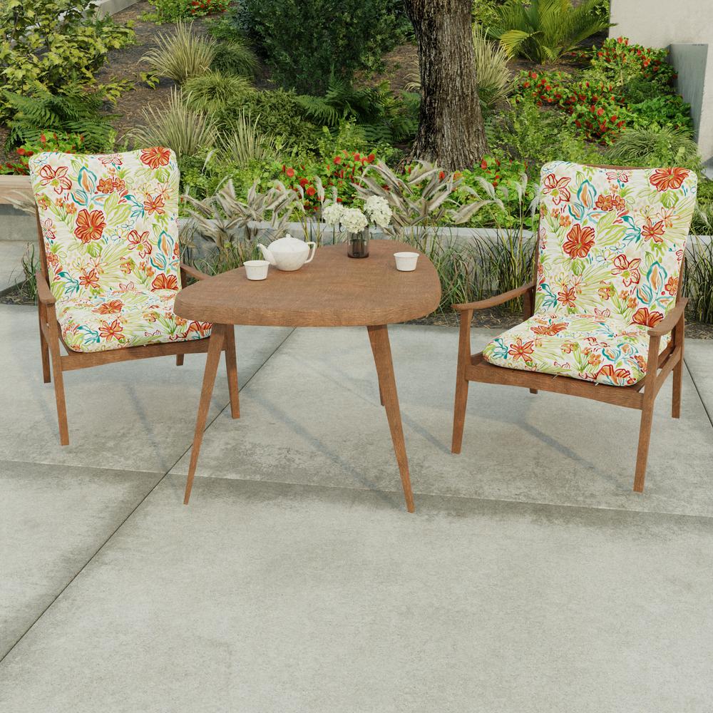 Valeda Breeze Multi Floral Outdoor Chair Cushion with Ties and Hanger Loop. Picture 3