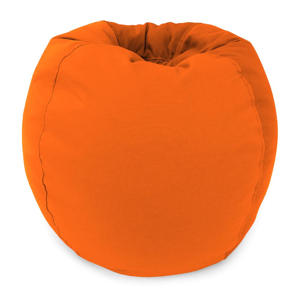 25" Orange Solid Round Indoor Junior Bean Bag Chair. Picture 1