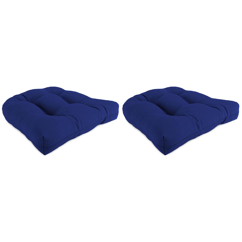 Veranda Cobalt Blue Solid Tufted Outdoor Seat Cushion (2-Pack). Picture 1