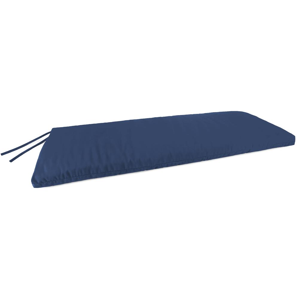 Sunbrella Navy Blue Solid Outdoor Settee Swing Bench Cushion with Ties. Picture 1