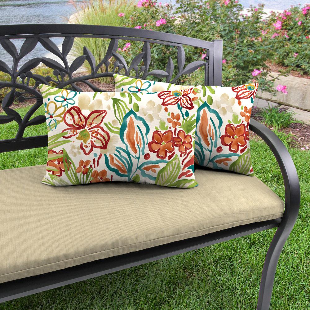 Valeda Breeze Multi Floral Outdoor Lumbar Throw Pillows (2-Pack). Picture 3