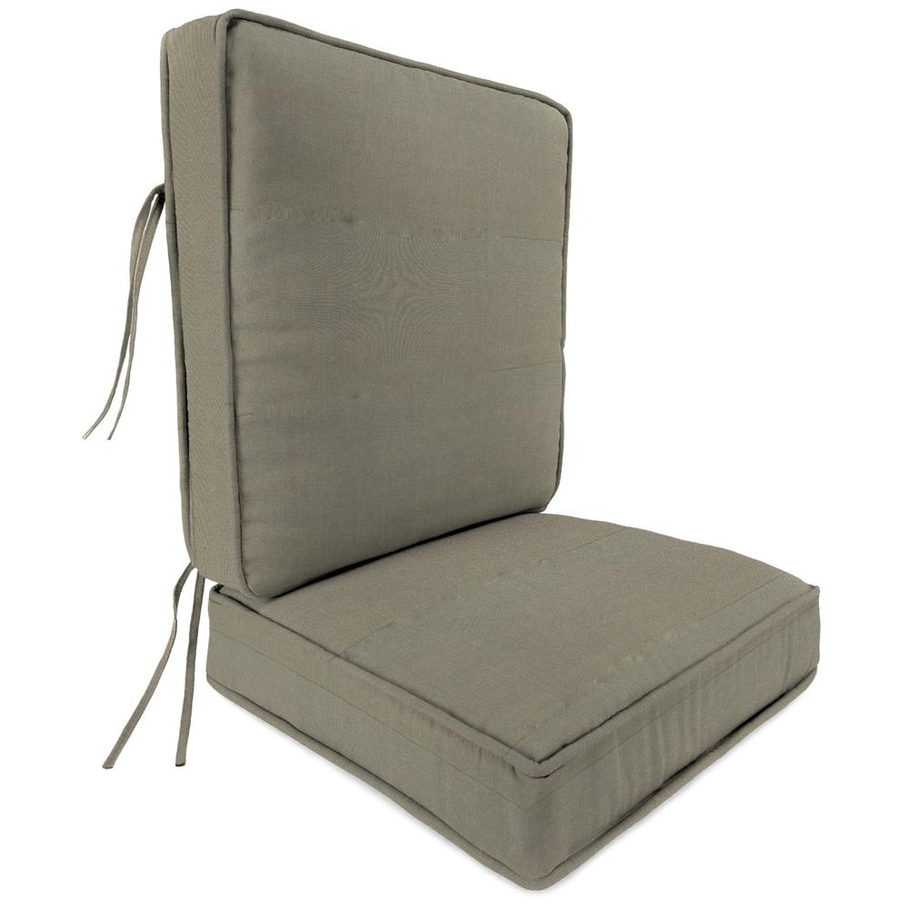 2-Piece Canvas Taupe Solid Outdoor Chair Seat and Back Cushion Set and Welt. Picture 1