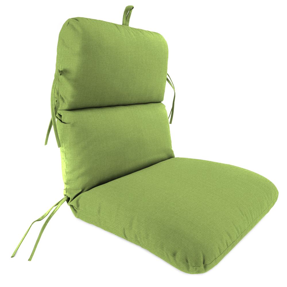 McHusk Leaf Green Solid Outdoor Chair Cushion with Ties and Hanger Loop. Picture 1
