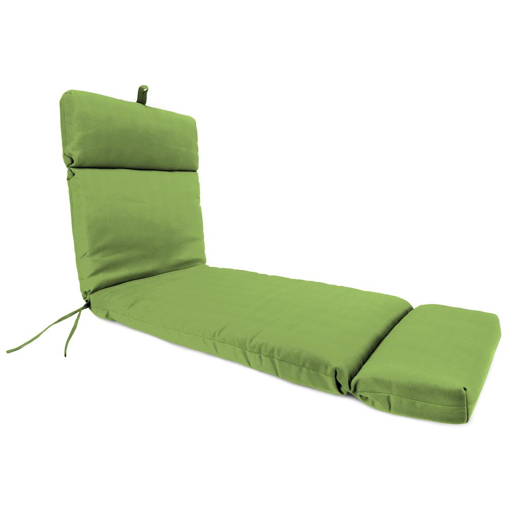Sunbrella Canvas Gingko Green Solid French Edge Outdoor Cushion with Ties. Picture 1