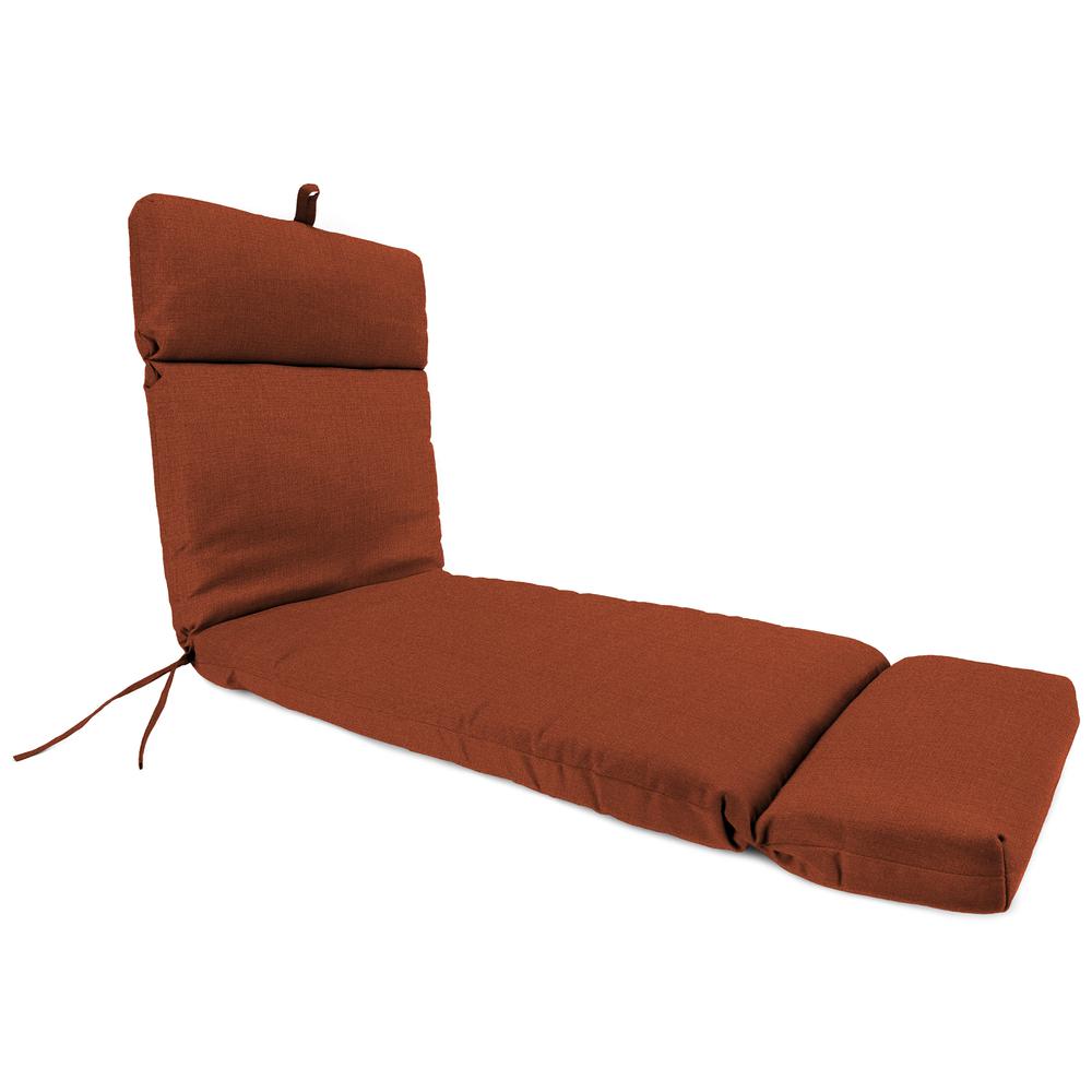 McHusk Brick Red Solid Rectangular French Edge Outdoor Cushion with Ties. Picture 1
