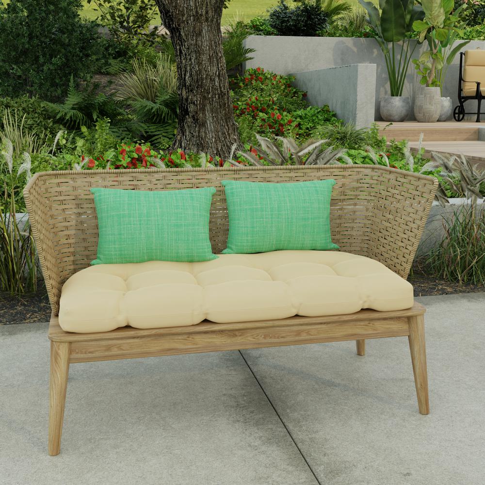 Harlow Dill Green Solid Outdoor Lumbar Throw Pillows (2-Pack). Picture 3