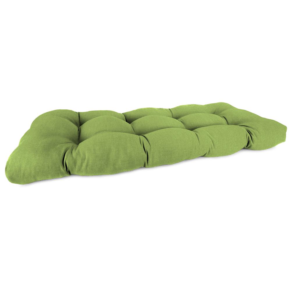 McHusk Leaf Green Solid Tufted Outdoor Settee Bench Cushion. Picture 1