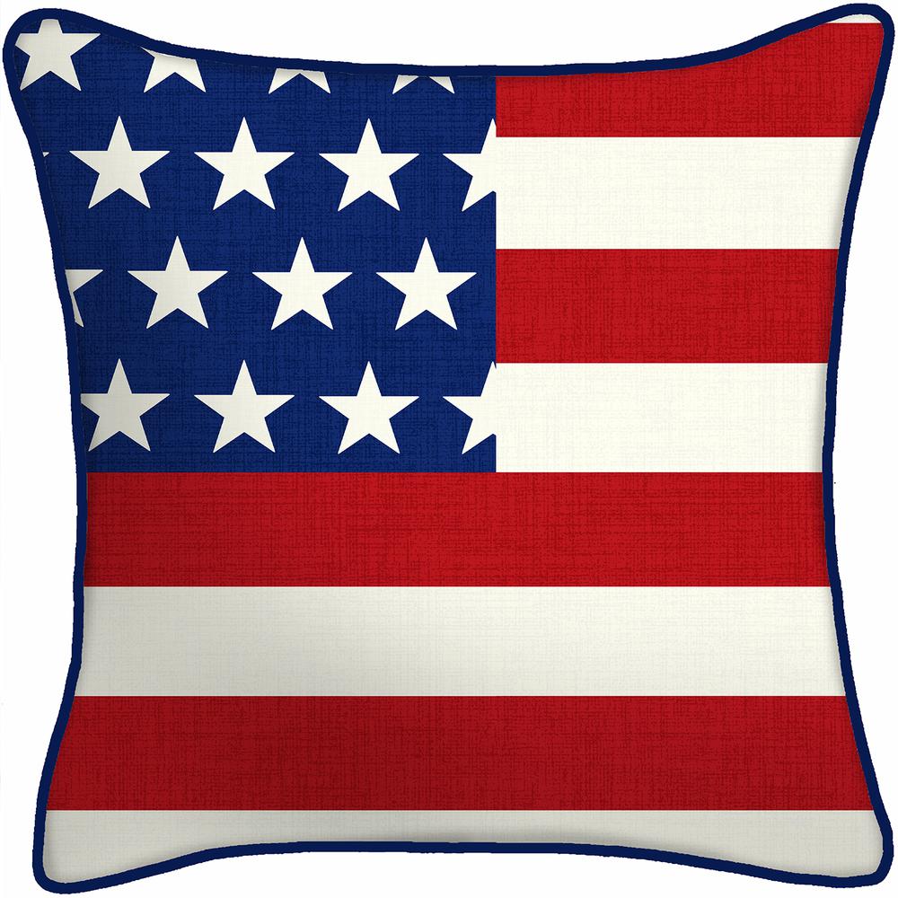 Red, White and Blue American Flag Knife Edge Outdoor Throw Pillow (2-Pack). Picture 4