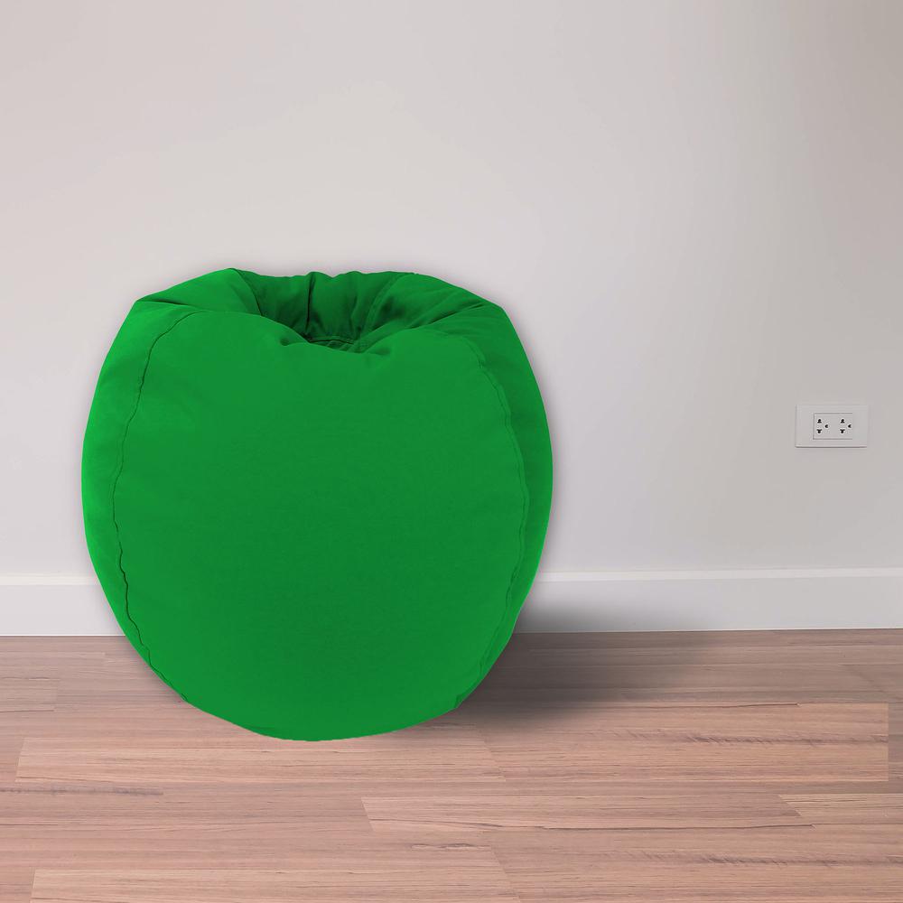 25" Green Solid Round Junior Bean Bag Chair. Picture 4