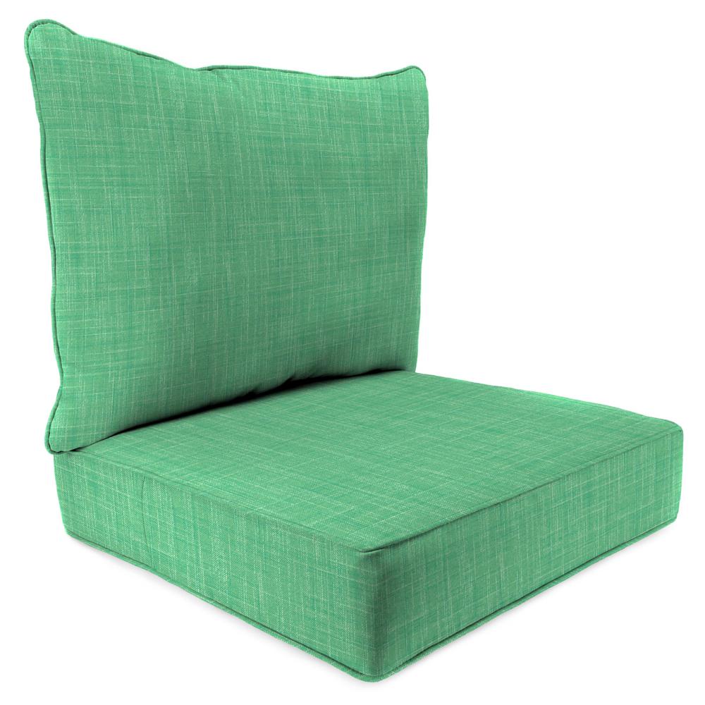 Harlow Dill Green Outdoor Deep Seating Chair Seat and Back Cushion Set with Welt. Picture 1