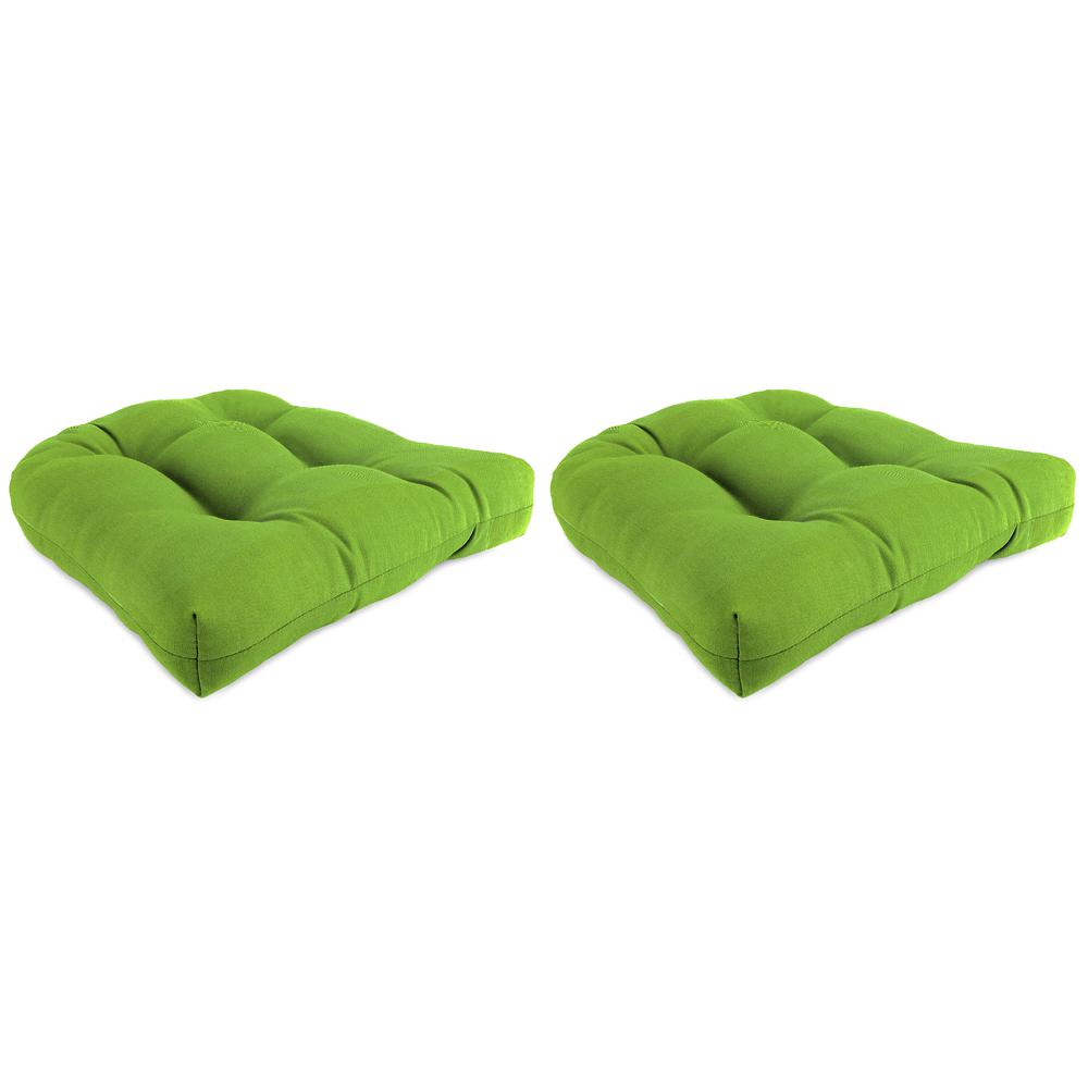 Veranda Citrus Green Solid Tufted Outdoor Seat Cushion (2-Pack). Picture 1