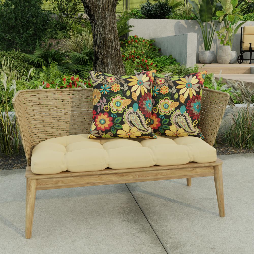 Gaya Pizzazz Multi Floral Square Knife Edge Outdoor Throw Pillows (2-Pack). Picture 3