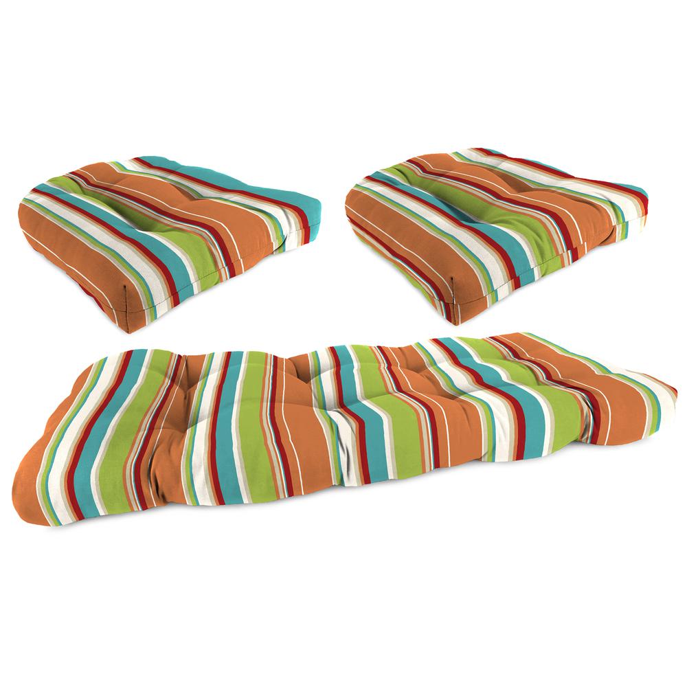 3-Piece Covert Breeze Multi Stripe Tufted Outdoor Cushion Set. Picture 1