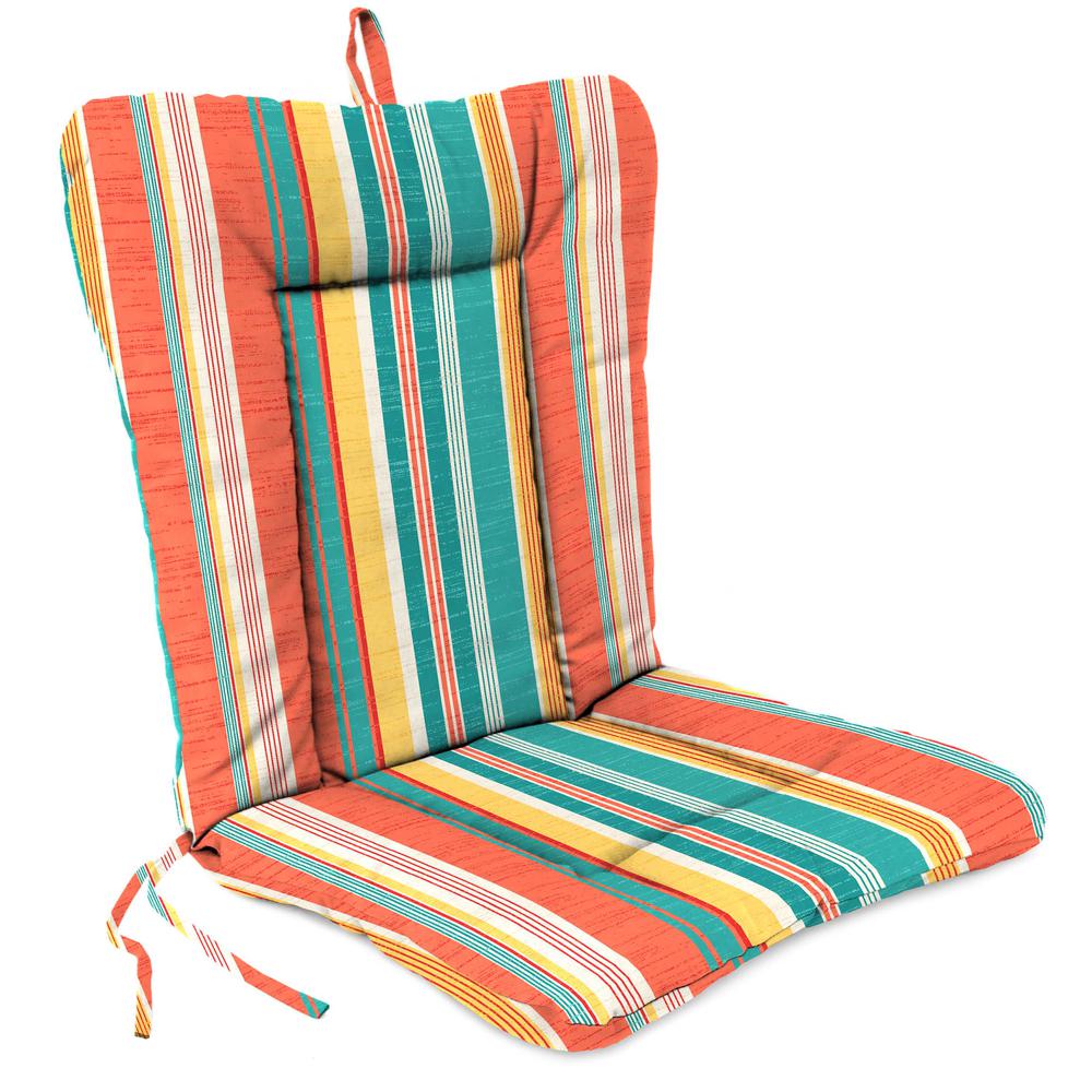 Kodi Cornhusk Multi Stripe Outdoor Chair Cushion with Ties and Hanger Loop. Picture 1