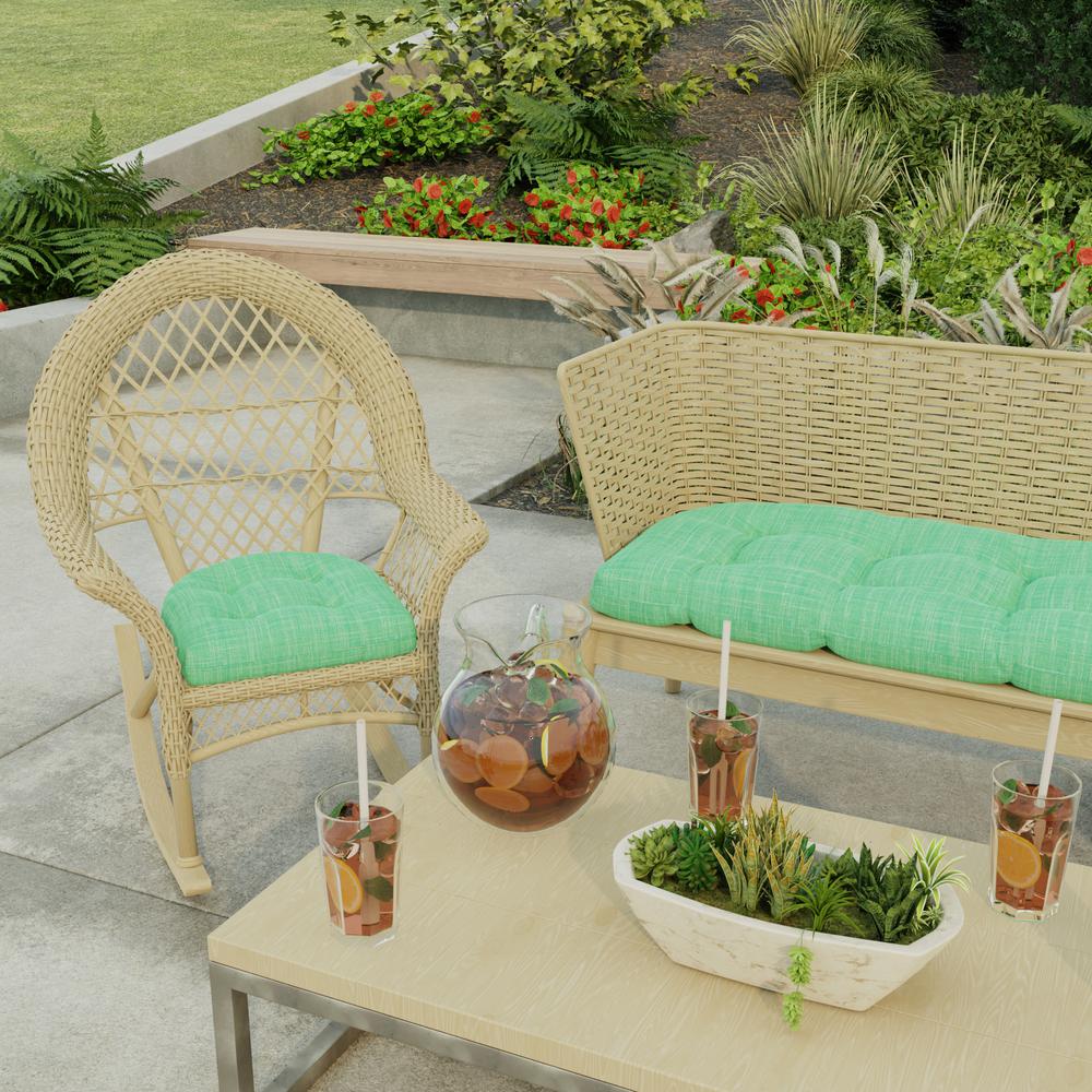 Harlow Dill Green Solid Tufted Outdoor Seat Cushion (2-Pack). Picture 3