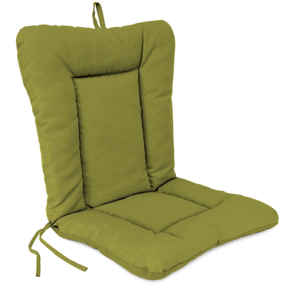 Veranda Kiwi Green Solid Outdoor Chair Cushion with Ties and Hanger Loop. Picture 1