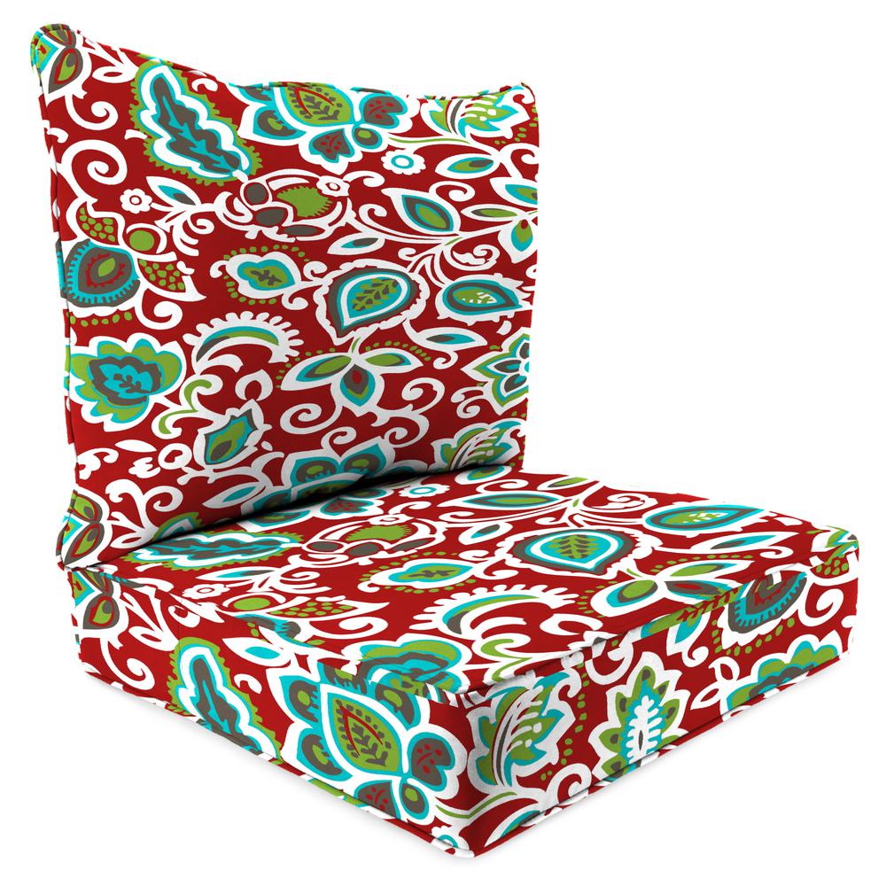 2 Piece Deep Seat Chair Cushion, Multi color. Picture 1
