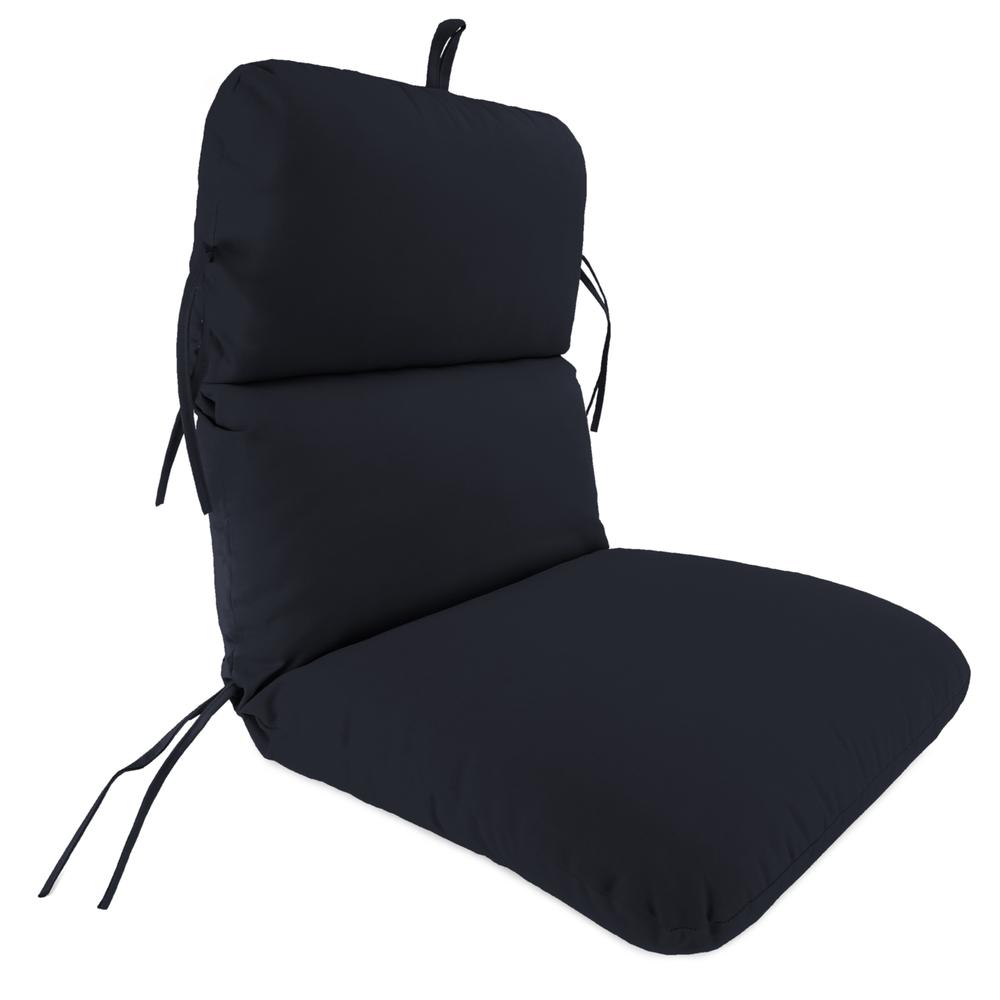 Veranda Navy Solid Outdoor Chair Cushion with Ties and Hanger Loop. Picture 1