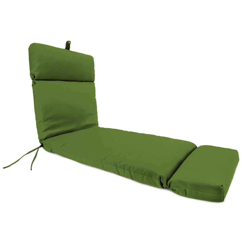 Sunbrella Spectrum Cilantro Green Solid French Edge Outdoor Cushion with Ties. Picture 1