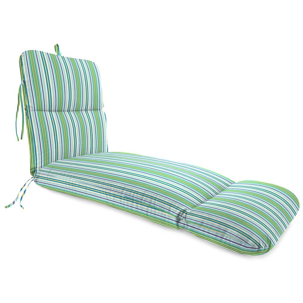 Clique Fresco Blue Stripe Outdoor Cushion with Ties and Hanger Loop. Picture 1