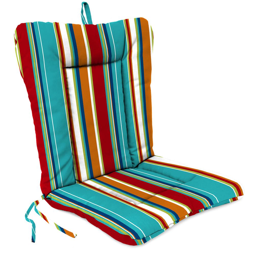 Covert Fiesta Multi Stripe Outdoor Chair Cushion with Ties and Hanger Loop. Picture 1