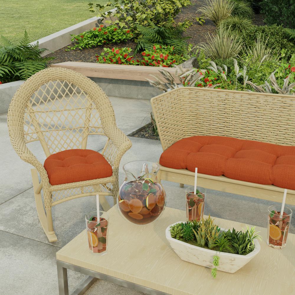McHusk Brick Red Solid Tufted Outdoor Seat Cushion (2-Pack). Picture 3