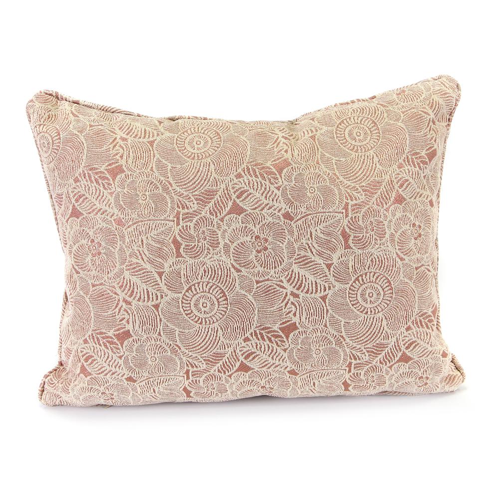 Ashani Rose Tan and Cream Floral Decorative Lumbar Throw Pillow with Welt. Picture 1