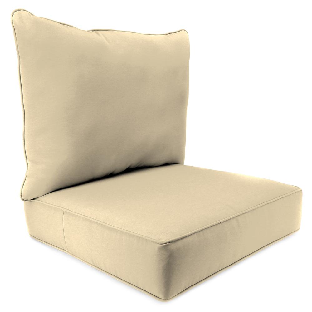 2 Piece Deep Seat Chair Cushion, Beige color. Picture 1