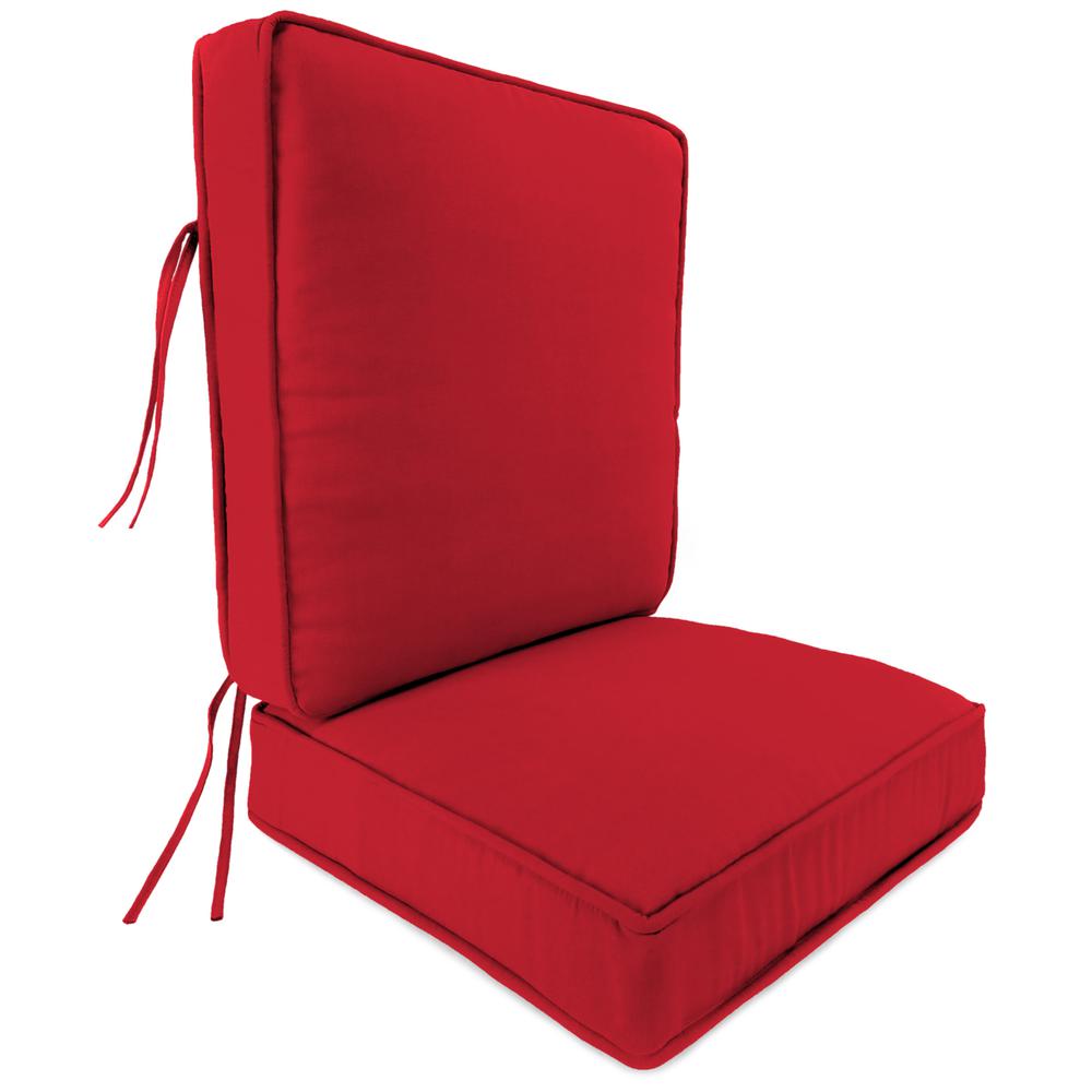 Boxed Edge With Piping Chair Cushion, Red color. Picture 1