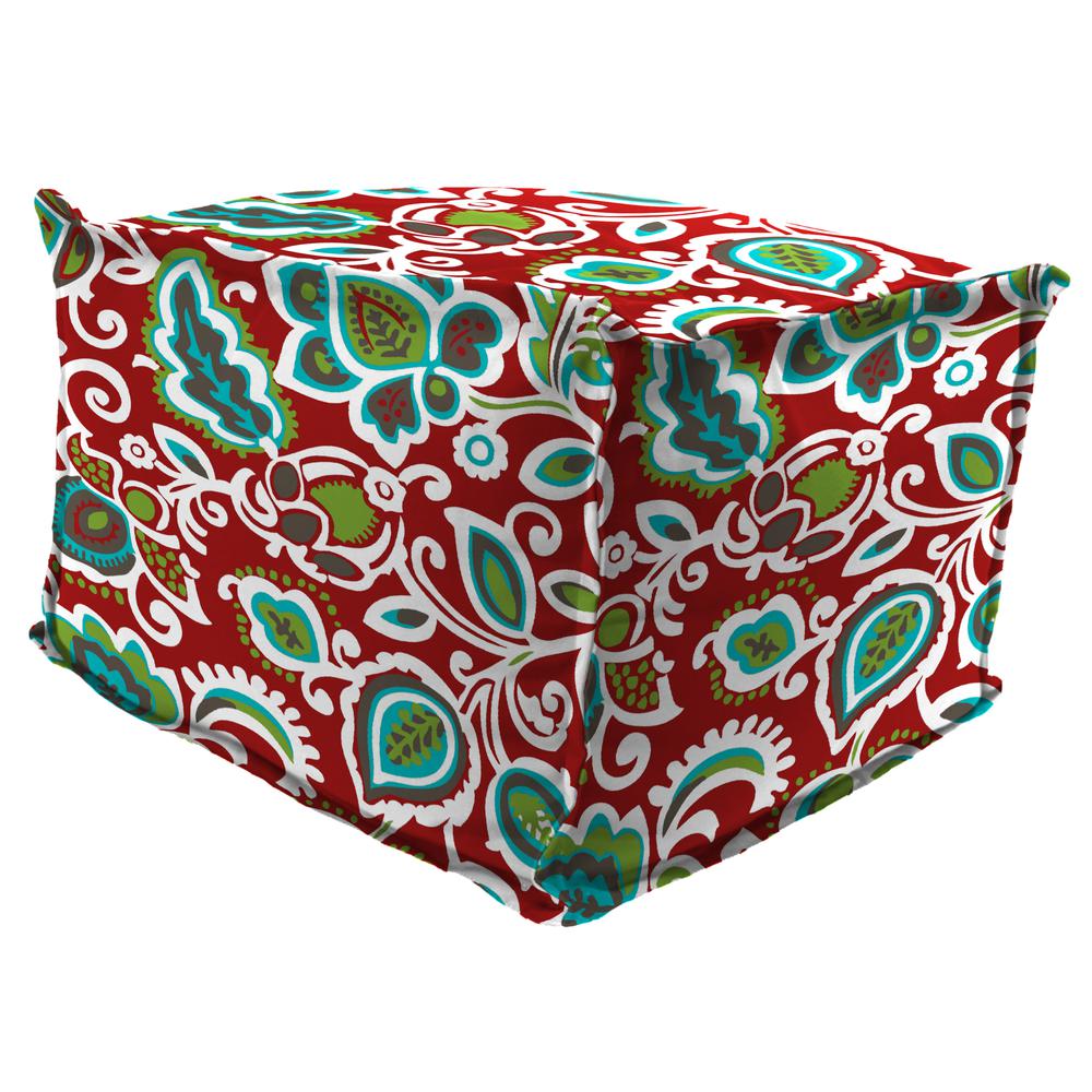 Outdoor Pouf Ottoman with Flange, Multi color. The main picture.