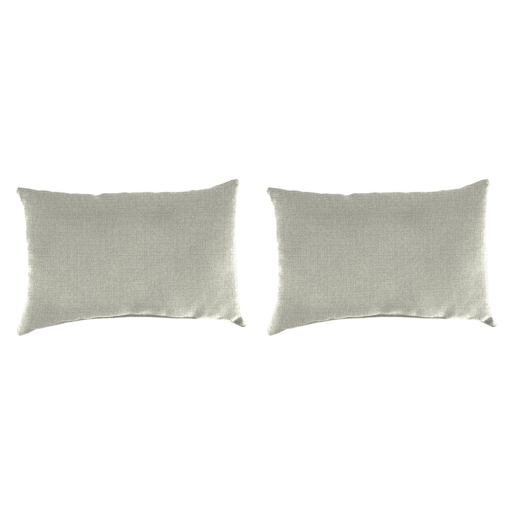 McHusk Stone Grey Solid Outdoor Lumbar Throw Pillows (2-Pack). Picture 1