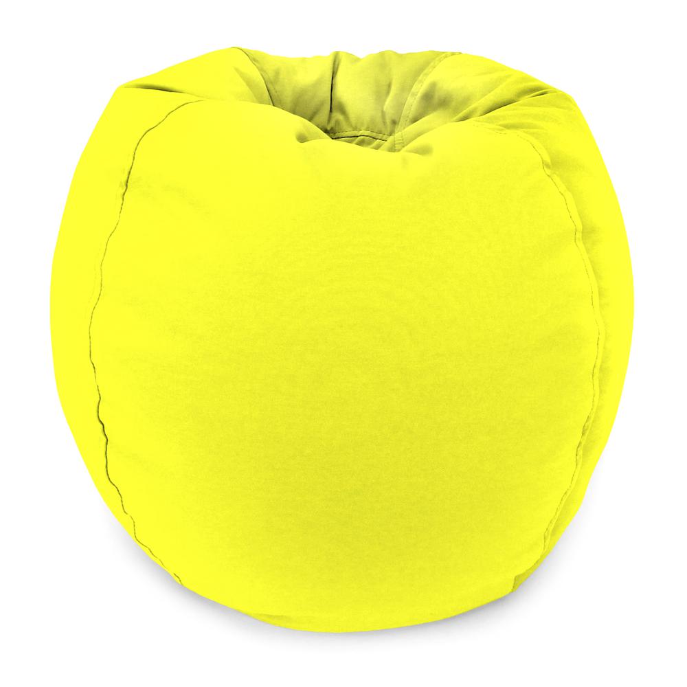 25" Yellow Solid Round Indoor Junior Bean Bag Chair. Picture 1
