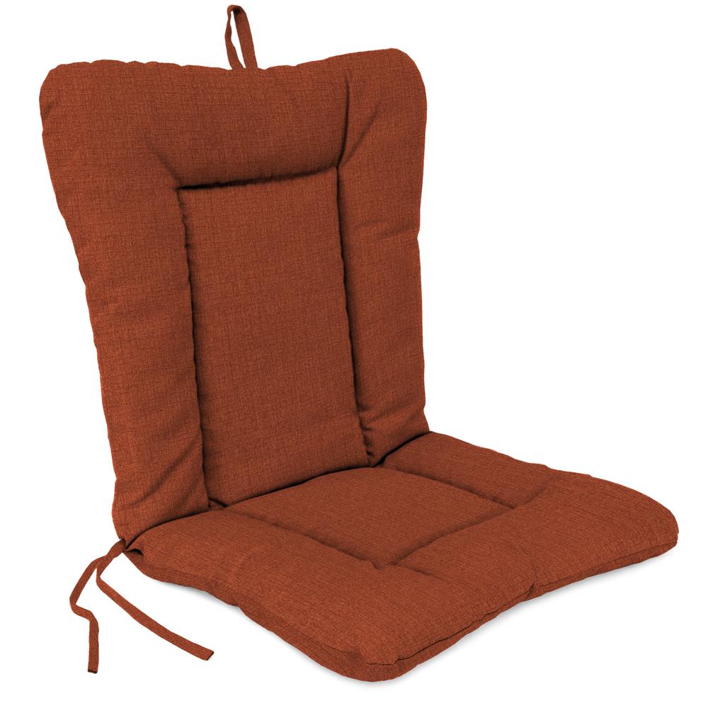 McHusk Brick Red Solid Outdoor Chair Cushion with Ties and Hanger Loop. Picture 1