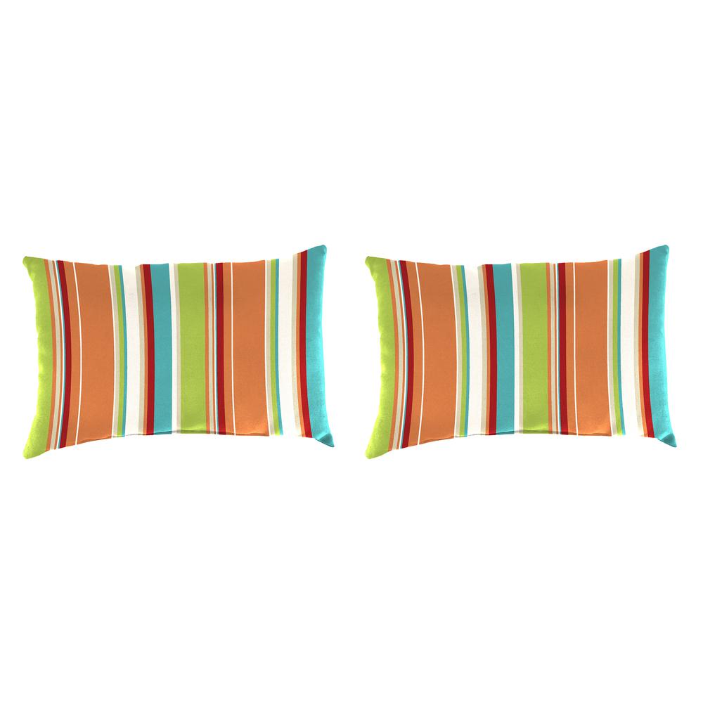 Covert Breeze Multi Stripe Outdoor Lumbar Throw Pillows (2-Pack). Picture 1