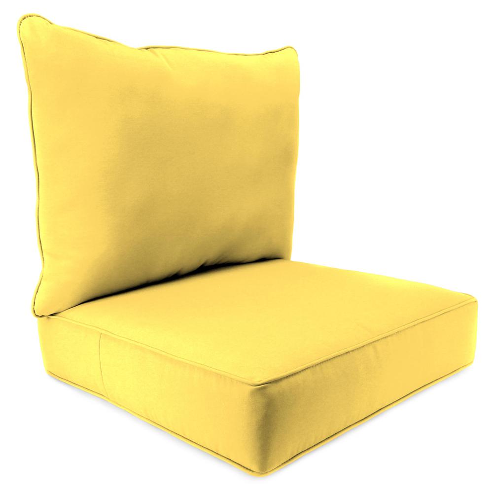 Sunray Yellow Outdoor Deep Seating Chair Seat and Back Cushion Set with Welt. Picture 1