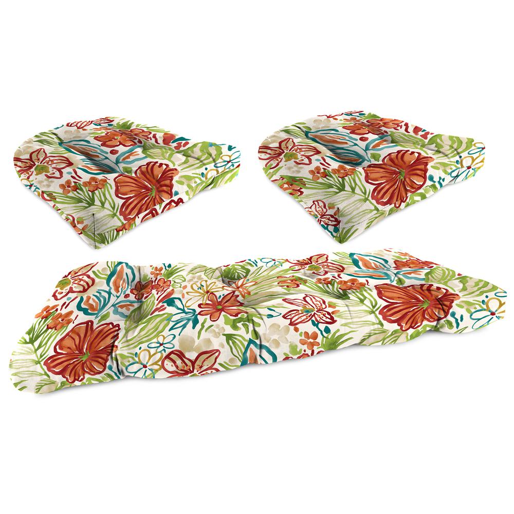 3-Piece Valeda Breeze Multi Floral Tufted Outdoor Cushion Set. Picture 1