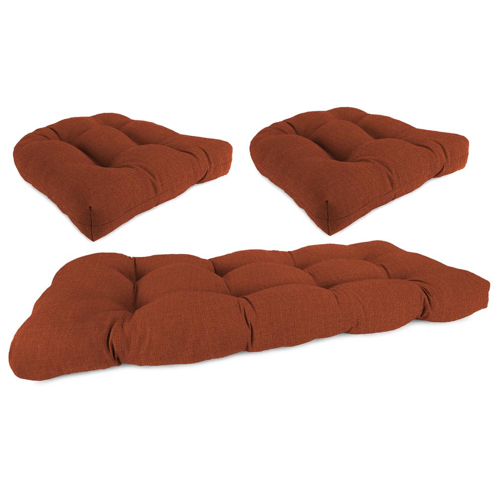 3-Piece McHusk Brick Red Solid Tufted Outdoor Cushion Set. Picture 1