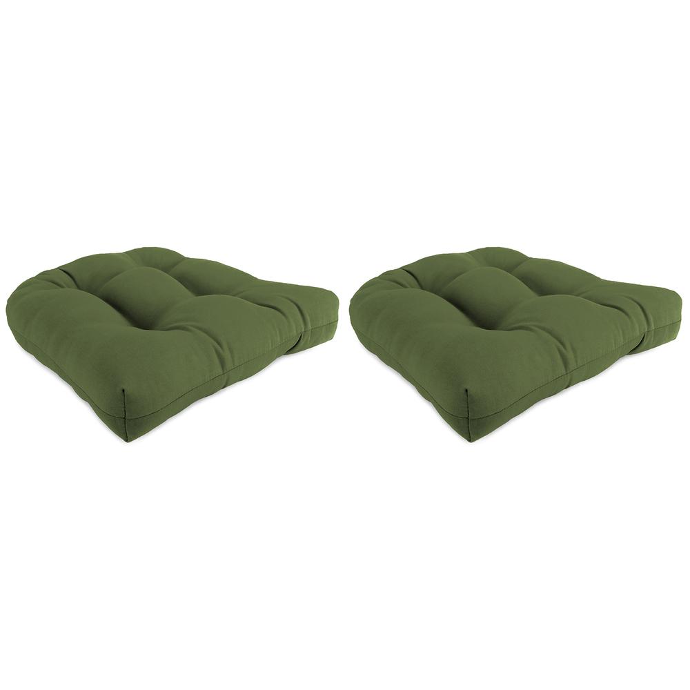 Veranda Hunter Green Solid Tufted Outdoor Seat Cushion (2-Pack). Picture 1