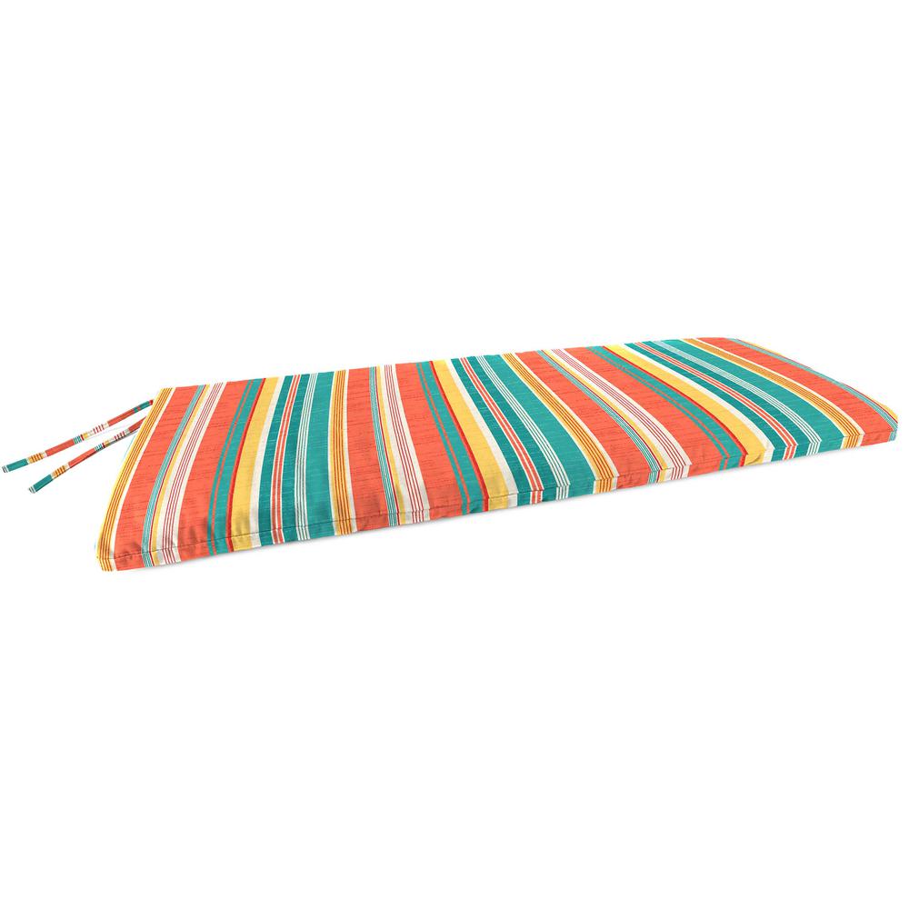 Kodi Cornhusk Multi Stripe Outdoor Settee Swing Bench Cushion with Ties. Picture 1